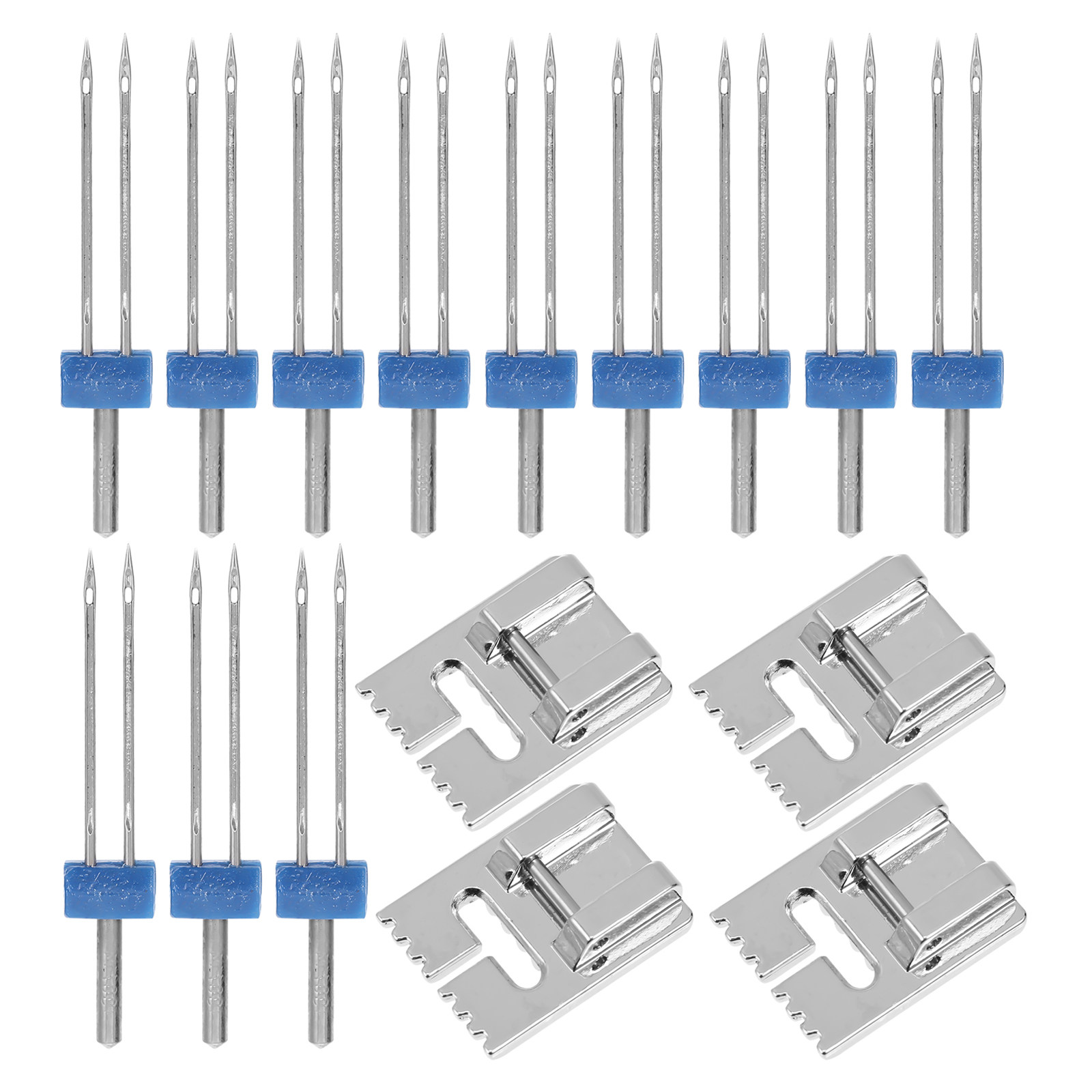 Sewing Roll - 4 sets naaimachineaccessoires, dubbelnaalds naalden, rolzoomvoet,