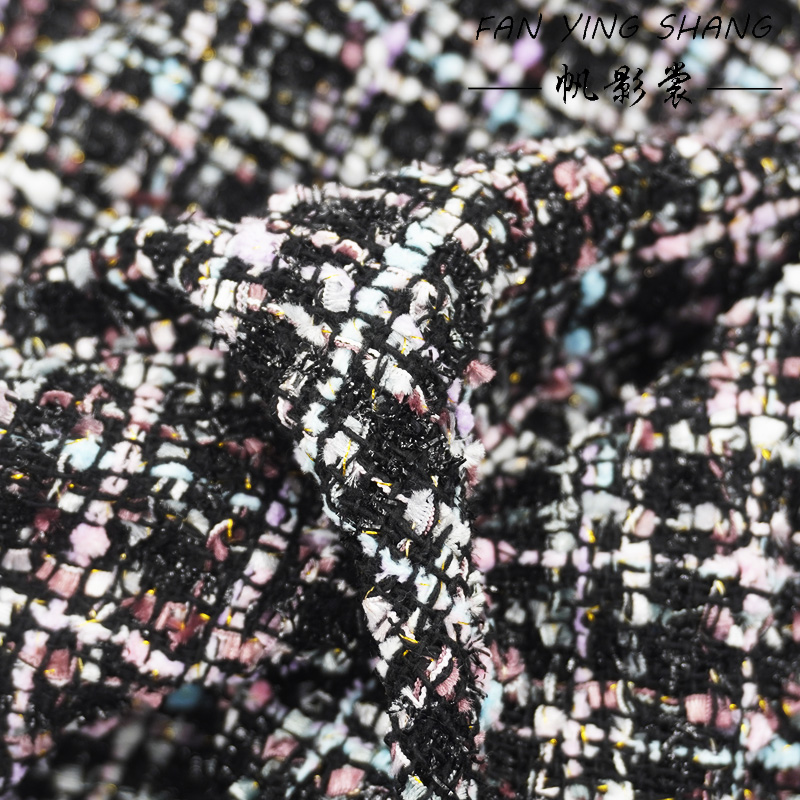 Sewing Tweed - 2025 Zwarte geruite elegante tweed stof