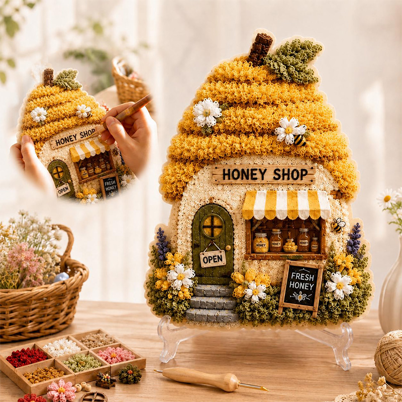 3D Mushroom House Poke Art DIY - Sewing Art recensie en prijs